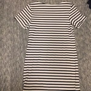 Black and white striped t-shirt dress